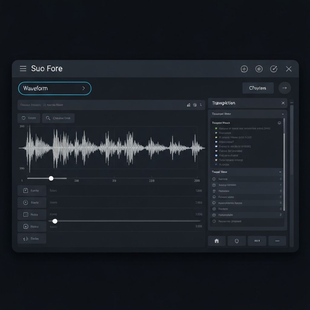 Lightweight audio player with transcript